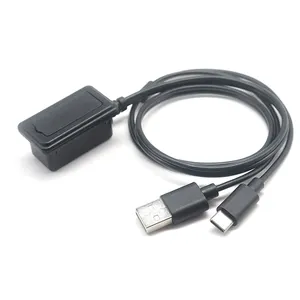 Kabel Usb Tahan Air 2 In 1 Dual USB Tipe C Dua Port Pengisian Kabel Ekstensi Panel Ransel Eksternal untuk Tas Bahu