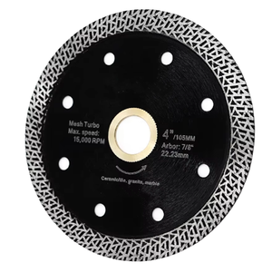 Lame de scie à segment turbo super fine en acier soudé au laser, pressée à chaud, pour découpe de carreaux diamantés, usage industriel OEM, pour porcelaine et pierre, épaisseur 0,014 po - Product Image 1