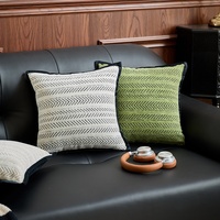 Housse de coussin carrée en chenille, luxe léger, sensation haut de gamme, salon, motif en arête de poisson, jacquard moderne, écologique, personnalisable