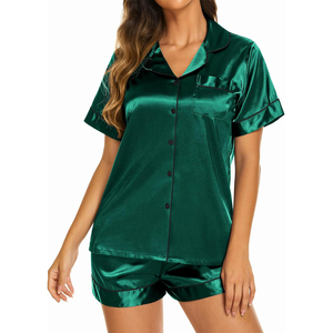 <span class=keywords><strong>Pigiama</strong></span> <span class=keywords><strong>Estivo</strong></span> Primaverile da Donna Traspirante ed Ecologico, Set Due Pezzi in Raso <span class=keywords><strong>con</strong></span> Maniche Corte e Pantaloncini, Morbido Abbigliamento da Notte <span class=keywords><strong>con</strong></span> <span class=keywords><strong>Bottoni</strong></span> - Product Image 5