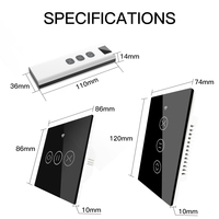 Interruptor Inteligente para Cortinas LangYeao Zigbee WiFi, Estándar Estadounidense, 600W, Panel Táctil de Vidrio para Persianas Enrollables, Compatible con Tuya, Alexa y Google Home