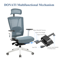 Chaise ergonomique d'ordinateur pivotante d'accoudoir réglable de bureau de maille d'invité de dos haut