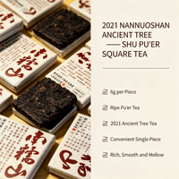 Thé Pu'er Ripe des Vieilles Plantes du Yunnan en Mini Briques 1kg en Vrac, Portions Individuelles de 6g, Thé Shu Fermenté, Thé Santé en Bouteille/Sachet, Vente en Gros