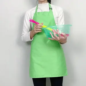 Pişirme garson su geçirmez önlük özel çocuk boyama önlükleri yüksek kaliteli beyaz Polyester pamuk önlük kafa üzerinde