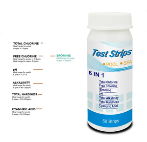 Bandes de <span class=keywords><strong>test</strong></span> OEM 6 en 1 Bandes de réactif précises pour piscine à eau chaude 6 paramètres - Product Image 4