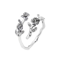 Bague Rose Épineuse au Design Botanique Antique, Bijou de Mode, Esthétique Féminine Délicate, Style Indie
