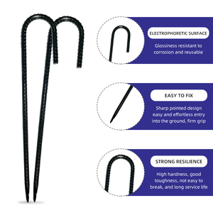 สกรูแบบเกลียวสำหรับยึดในสวนทำจากเหล็กชุบสังกะสีรูปตัวเจกองสกรูแบบตั้งพื้นสีดำ - Product Image 2