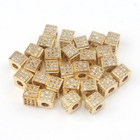 Pièces de bijouterie, pendentifs, accessoires pour confectionner ses bijoux, pendentifs en laiton perceuse, pierres breloques cubiques, 2 pièces