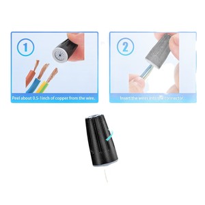 Conector de Cable Reason S1 600V 14-22 AWG, Terminal Espiral Negro de Tamaño Pequeño para Cableado Eléctrico - Product Image 5