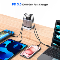 Chargeur USB C Tommox 100W PD Alimentation USB Type C avec technologie GaN Chargeur rapide pour MacBook Ordinateurs portables Téléphone