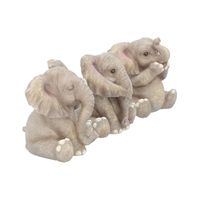 Ensemble de figurines d'éléphants en résine d'art populaire WeiVista, faites à la main, peintes à la main, voir, entendre, parler, ne pas faire de mal, décoration de bureau mignonne pour la maison, cadeau