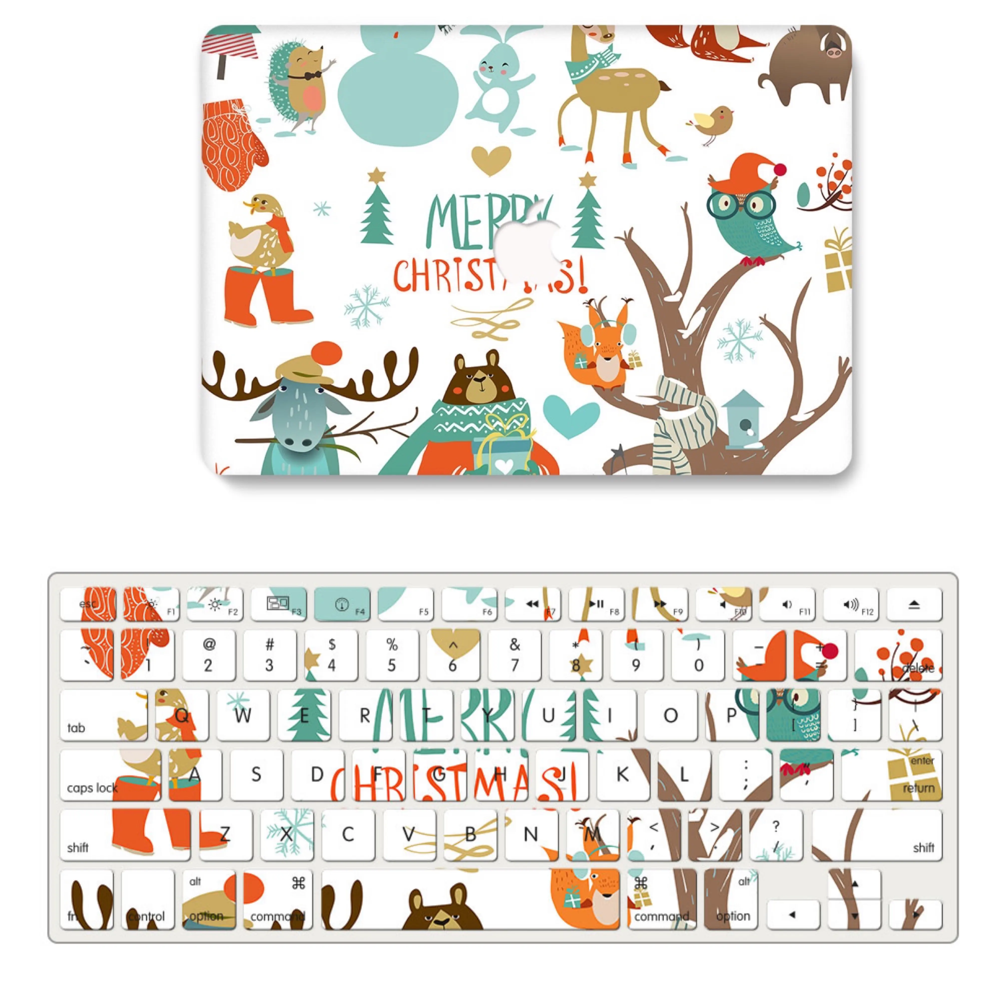 Christmas Promotion Printable Clear 2020 Macbook Laptop Protective Cases with Keyboard Cover