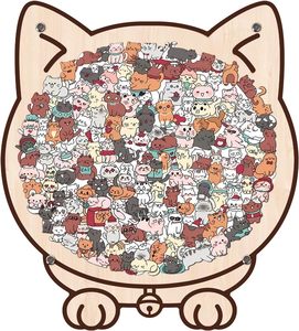 Puzzles en bois colorés en forme de chat, puzzles en bois uniques en forme <span class=keywords><strong>d</strong></span>'animal, puzzles en bois <span class=keywords><strong>d</strong></span>écoratifs personnalisés en forme <span class=keywords><strong>d</strong></span>'animal - Product Image 4