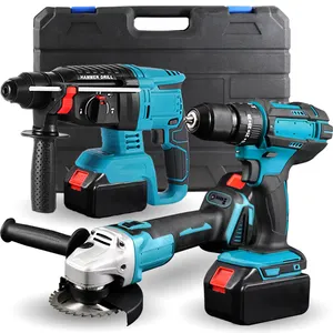 power tools brushless cordless lithium-ion battery impact drill 3 in 1 tools combo kits set