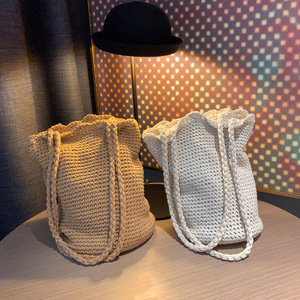 Bravo, señora de paja de macramé de algodón hecho a mano, bolso de patrón - Product Image 1
