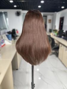 Parrucca in <span class=keywords><strong>Capelli</strong></span> Umani Completamente Annodata a Mano, Base Morbida Antiscivolo in Silicone Senza Colla # Parrucca Medica Liscia a 4 Colori <span class=keywords><strong>per</strong></span> Pazienti Affette da Alopecia Donna - Product Image 5