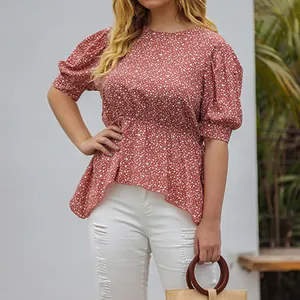 Custom Spring New Elegant, 2024 Design Shirts For Fat Women Plus Size Long Sleeve Tops Clothing Blouse/