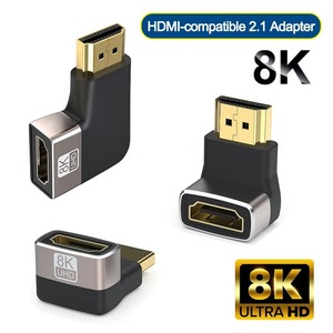 Adaptateur de câble HDMI 2.1 compatible 8K, coudé à 90 degrés, mâle-mâle vers femelle, connecteur d'extension HDTV 8K 60Hz - Product Image 3