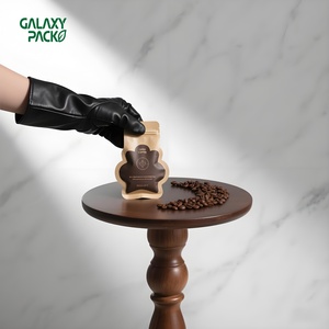 Custodia riutilizzabile per caffè con cerniera scorrevole per negozi a rifiuti Zero 1kg 2kg Design in carta Kraft da 5kg