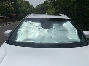 Titan bạc gấp xe che nắng có thể thu vào cửa <span class=keywords><strong>s</strong></span>ổ cách nhiệt bóng râm làm bằng nylon bền - Product Image 3