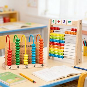 Ábaco de madera para niños YB, juguete matemático para la suma y resta, ayuda de aprendizaje para la educación temprana, herramienta de enseñanza Montessori - Product Image 1