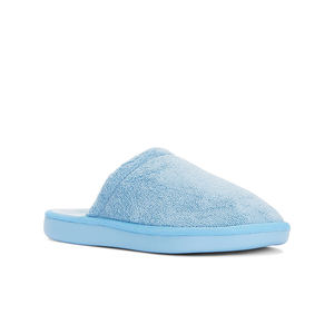 Personalizzato inverno peluche <span class=keywords><strong>in</strong></span> velluto di corallo con Logo <span class=keywords><strong>blu</strong></span> trapuntato Memory Foam calde pantofole <span class=keywords><strong>da</strong></span> <span class=keywords><strong>casa</strong></span> per le donne - Product Image 2