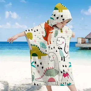 Kinder Sonnenschutz Cape Beach Handtuch individuell bedruckte tragbare Strand tuch Mikro faser Strand tuch