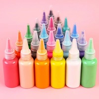 Cadeau d'artisanat Non toxique Utilisation créative Kits de bricolage Ensembles de dessin Peinture coulante acrylique 24 couleurs 60 ML Peinture fluide