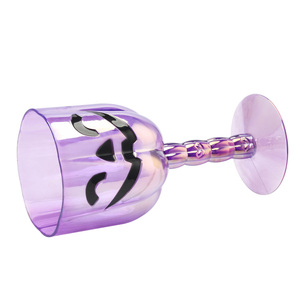 Cheap wholesale halloween purple plastic wine glasses without foot - Product Image 3
