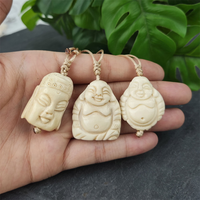 2025 kalung ukiran tulang sapi tengkorak kepala liontin perhiasan Retro gaya suku kalung tulang Yak kalung tengkorak untuk uniseks