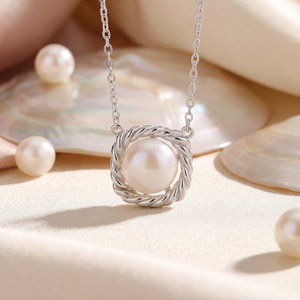 Collar de Perlas de Agua Dulce de Plata S925, Colgante de Barra Lisa Simple, Joyería Minimalista, Regalo para Mujer - Product Image 5