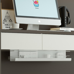 Under Desk Cable Management Rack 1 Tier Wall Mounted Power Strip Storage Box <b>For</b> Office <b>Desktop</b> Bedroom Electronics Organization - Product Image 1
