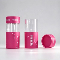 Boîte cylindrique personnalisée écologique pour t-shirts, foulards, vêtements, emballage cadeau, tube en carton kraft avec fenêtre transparente en PVC