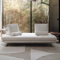 Nouveau canapé en tissu pour salon, design français, forme carrée, trois places, avec dossier réglable et sans accoudoirs