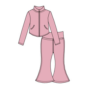 2025年ユニークなデザイン子供用フィットネス長袖フレアパンツ女の子用セット-女性用ヨガとスポーツファッション - Product Image 6