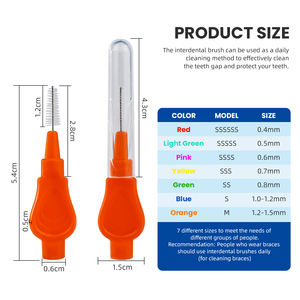 Cepillo interdental de cerdas de lavado con agua, diferentes colores y <span class=keywords><strong>tamaños</strong></span>, tipo de moneda, tapa larga para el polvo, <span class=keywords><strong>cepillos</strong></span> <span class=keywords><strong>interdentales</strong></span> - Product Image 2