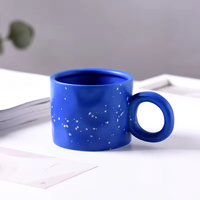 Mug à café en céramique grande capacité 400 ml avec poignée créative, design moderne, sans danger pour les aliments et réutilisable, option logo personnalisé