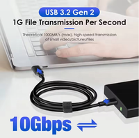 Cable USB3.2 de 10 Gbps, Cable USB Tipo A a USB C 3.1/3.2 Gen2, Cable de Transferencia de Datos, Cable para Disco Duro SSD USB C, 3A 60W QC 3.0, Carga Rápida