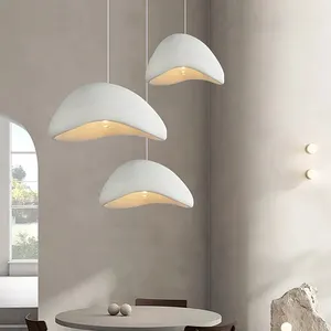 40cm Nordic Modern Pendant Lamp Home Decor White Hanging lamp Wabi Sabi Design Dining Bar Restaurant Shop E27 Base chandelier