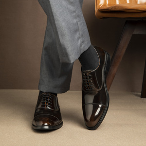 รองเท้าหนังคุณภาพสูงสำหรับธุรกิจลำลอง สวมใส่สบาย น้ำหนักเบา กันลื่น หัวเหลี่ยม ระบายอากาศ ลดกลิ่นอับ พร้อมระบบนวดเท้า สำหรับผู้ชาย - Product Image 2