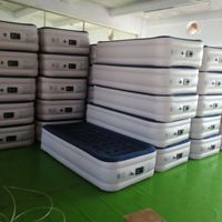 Lit gonflable luxueux King Size à double couche, matelas gonflable avec drap-housse