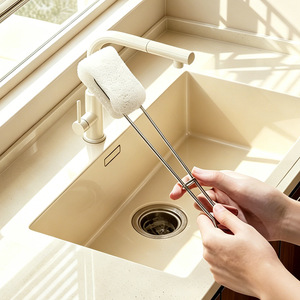 Stainless Steel Cup Brush Long Handle For Glass Bottle Cleaning Kitchen Use 304 Material Hook Type - Product Image 3