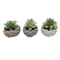Offre Spéciale Ciment Main Forme Petit Ciment Pot De Fleur Pots De Fleurs D'intérieur Avec Plante Verte En Plastique