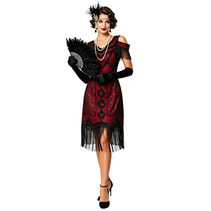 Robe de cocktail L Great Gatsby, style années 1920, avec paillettes, franges et perles, robe de soirée formelle, robe de bal, robe de scène, robe de danse, robe de fête, taille plus - Product Image 5