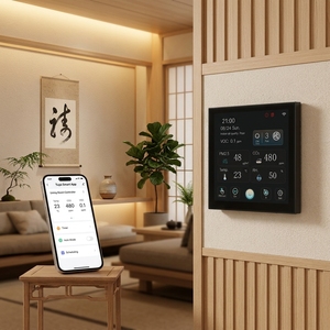 Sistema de Ventilación HVAC Metálico Moderno de Ahorro Energético, Recuperador de Calor HRV Montado en Pared con Controlador Inteligente - Product Image 1