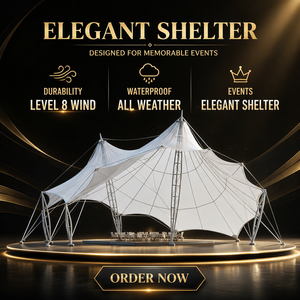 Tente à baldaquin Cloud Veil 8m x 16m, membrane PVC, structure en acier, imperméable, résistante au vent, pour événements et réceptions, OEM ODM - Product Image 5