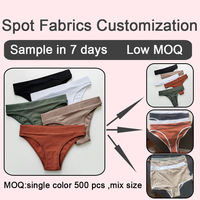 Venta al por mayor de alta calidad de tiro medio de las mujeres ropa interior de algodón sólido liso teñido Bikinis Panty cómodo transpirable para las niñas