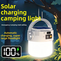 Lampe de camping LED solaire rechargeable, étanche, longue durée, lampe d'urgence portable, éclairage extérieur pour marché et maison