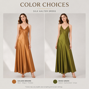 <b>Silk</b> Camisole <b>Dress</b> Cowl Neck Sleeveless Mulberry <b>Silk</b> <b>Dress</b> Custom Logo Premium Soft Breathable Elegant Women's <b>Summer</b> Gown - Product Image 4