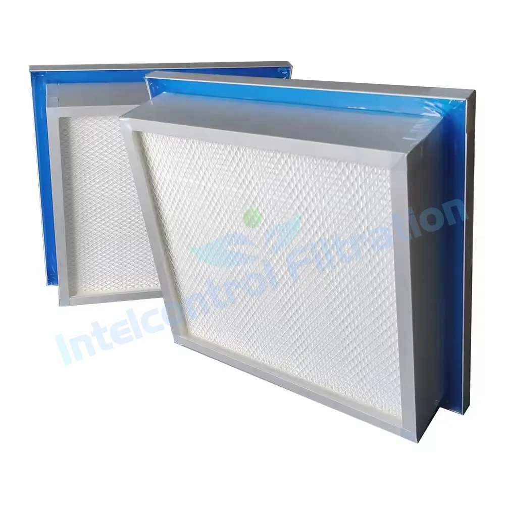 Filtre à air Hepa et ULPA H12 H13 H14 U15 pour salles blanches Mini filtre à boîte à plis en papier synthétique